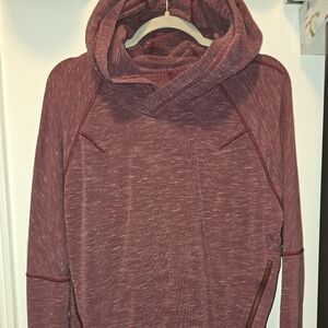 Lululemon Om & Roam Hoodie Pulliver Women's Sz 6 Heathered Maroon Excellent EUC